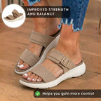 Orthopädische Canvas-Sandalen - Doppelriemen-Schnallen-Design und konturiertes Fußbett