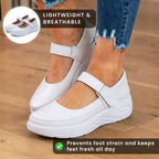 Orthopädische Leder-Mary-Jane-Schuhe - verstellbarer Riemenverschluss und Plateau-Komfortsohle