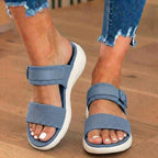 Orthopädische Canvas-Sandalen - Doppelriemen-Schnallen-Design und konturiertes Fußbett