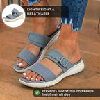 Orthopädische Canvas-Sandalen - Doppelriemen-Schnallen-Design und konturiertes Fußbett
