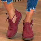 Orthopädische Leder-Schnürstiefel - Fußgewölbe-Stütze Flats