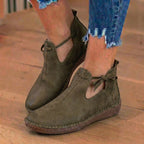 Orthopädische Leder-Schnürstiefel - Fußgewölbe-Stütze Flats