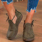 Orthopädische Leder-Schnürstiefel - Fußgewölbe-Stütze Flats
