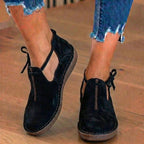 Orthopädische Leder-Schnürstiefel - Fußgewölbe-Stütze Flats