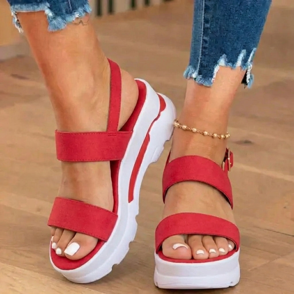 Orthopädische Sport-Plateausandalen - Elastischer Riemen & kontrastive Sohle