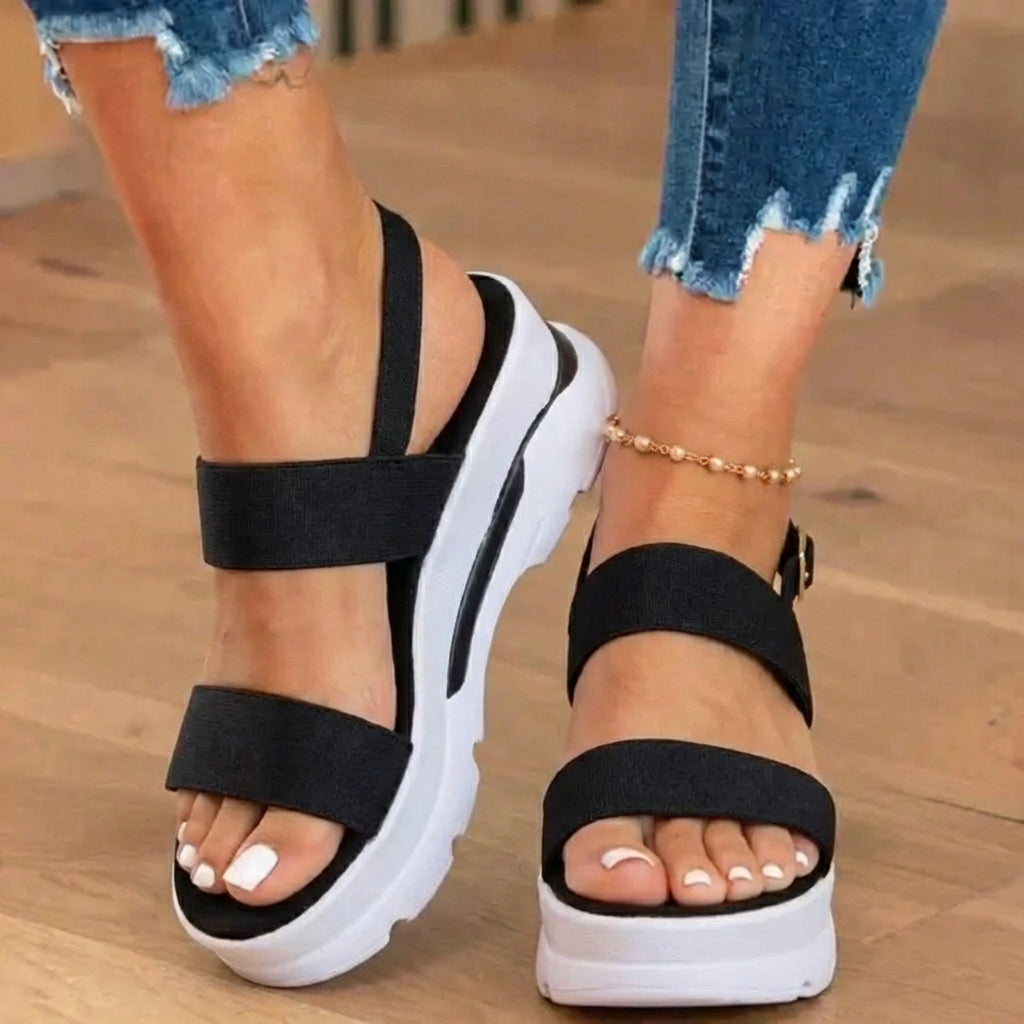 Orthopädische Sport-Plateausandalen - Elastischer Riemen & kontrastive Sohle