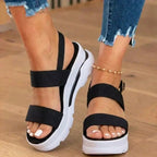 Orthopädische Sport-Plateausandalen - Elastischer Riemen & kontrastive Sohle