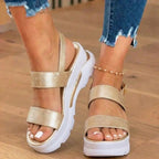 Orthopädische Sport-Plateausandalen - Elastischer Riemen & kontrastive Sohle