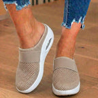 Orthopädische Mesh-Luftkissen-Slip-On-Mules - Atmungsaktive Rocker-Sohle