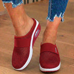 Orthopädische Mesh-Luftkissen-Slip-On-Mules - Atmungsaktive Rocker-Sohle