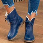 Orthopädische Leder-Sherpa-gefütterte Knöchel-Stiefel - Schnür-Winterdesign