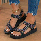 Orthopädische Tribal-Print-Platform-Sandalen - Verstellbare Binderiemen