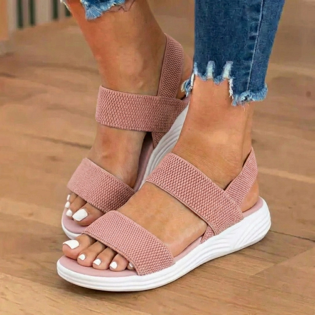 Orthopädische Mesh-Sport-Rocker-Sandalen - Slip-On-Elastische Riemen