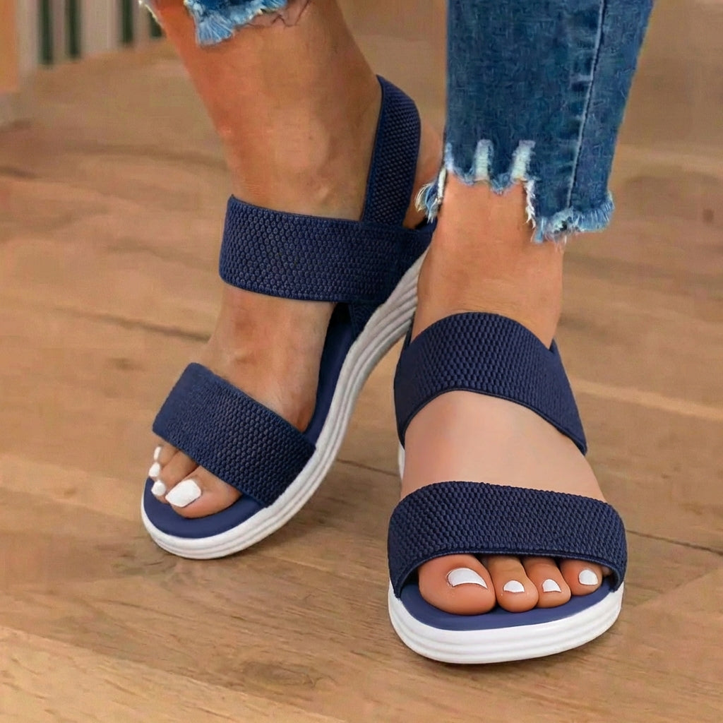 Orthopädische Mesh-Sport-Rocker-Sandalen - Slip-On-Elastische Riemen