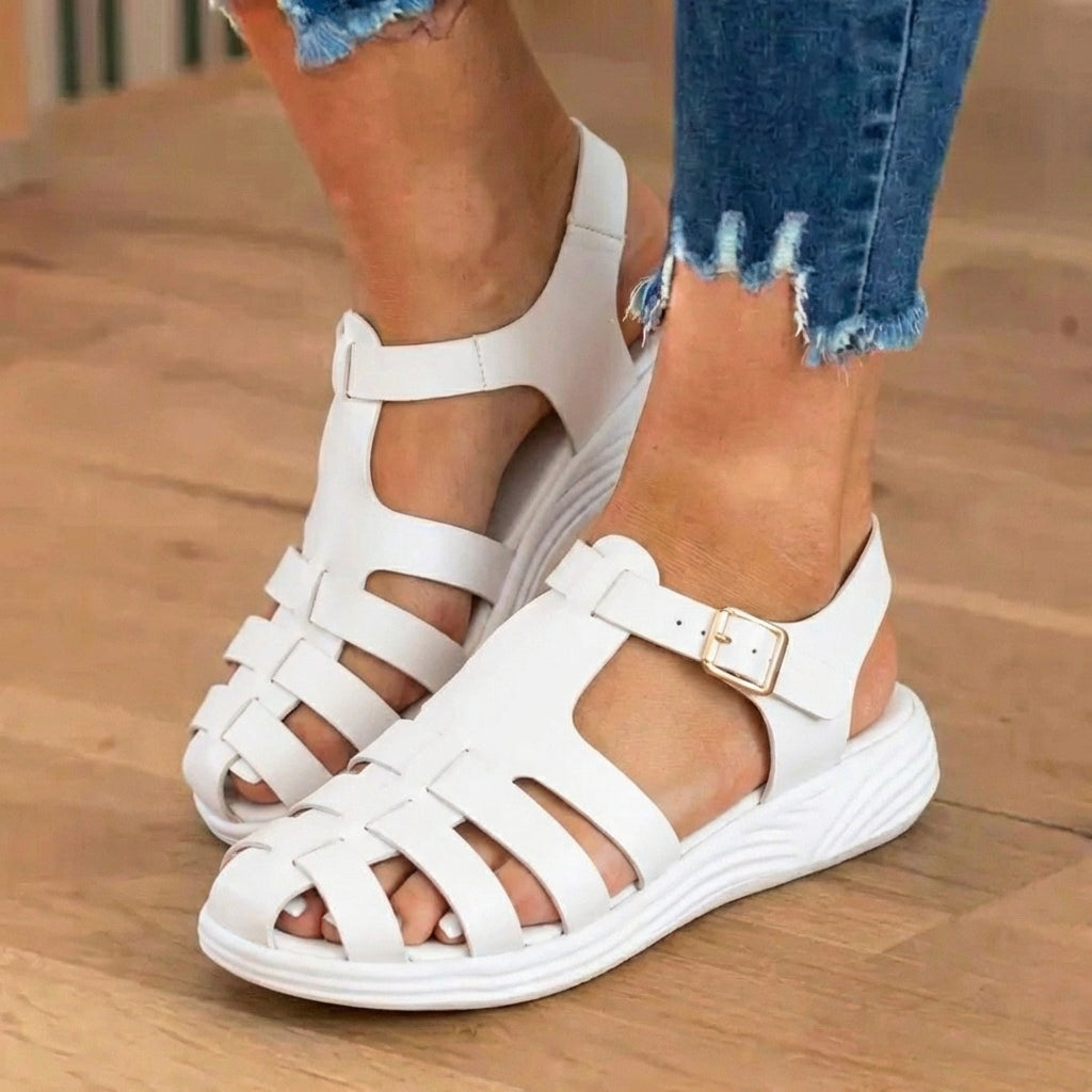 Orthopädische Leder-Fischersandalen - Multi-Riemen-Schnallenverschluss
