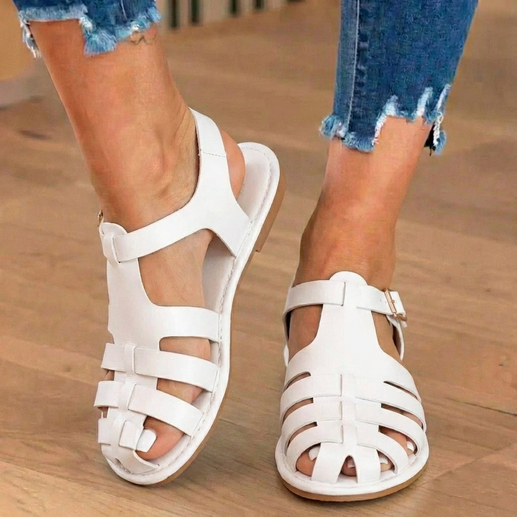 Orthopädische Leder-Fischersandalen - Multi-Riemen-Schnallenverschluss