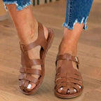 Orthopädische Leder-Fischersandalen - Multi-Riemen-Schnallenverschluss