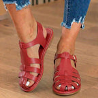 Orthopädische Leder-Fischersandalen - Multi-Riemen-Schnallenverschluss