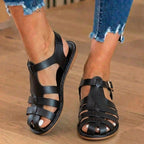 Orthopädische Leder-Fischersandalen - Multi-Riemen-Schnallenverschluss