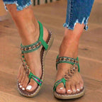 Orthopädische Leder-Perlen-Zehen-Ring-Sandalen - Blumenverzierung & handgenähtes Detail