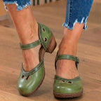 Orthopädische Leder-Farbblock-Mary-Janes - Ausschnittmuster & Doppelschnalle