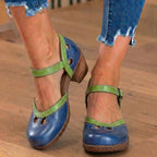 Orthopädische Leder-Farbblock-Mary-Janes - Ausschnittmuster & Doppelschnalle