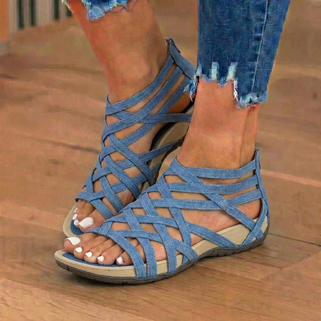 Orthopädische Gladiator-Sandalen - Multi-Riemen-Knöcheldesign