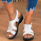 Orthopädische Leder-Welle-Ausschnitt-Sandalen - Gekrümmtes Konturdesign