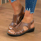 Orthopädische Leder-Welle-Ausschnitt-Sandalen - Gekrümmtes Konturdesign