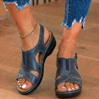 Orthopädische Leder-Welle-Ausschnitt-Sandalen - Gekrümmtes Konturdesign