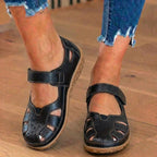 Orthopädische Leder-Mary-Jane-Sandalen - Perforiertes Design & rutschfeste Sohle