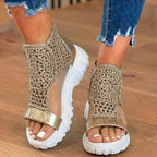 Orthopädische Sport-Sandalen - Metallischer Knöchelwickel & wuchtige Sohle