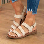 Orthopädische Leder-Multi-Riemen-Sandalen - Dreifacher Schnallenverschluss