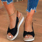 Orthopädische Knoten-vorne-Espadrille-Keilsandalen - Knöchelschnallengurt