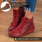 Orthopädische Leder-Schnürstiefel - Combat-Stil mit Seitlichem Reißverschluss