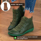 Orthopädische Leder-Schnürstiefel - Combat-Stil mit Seitlichem Reißverschluss