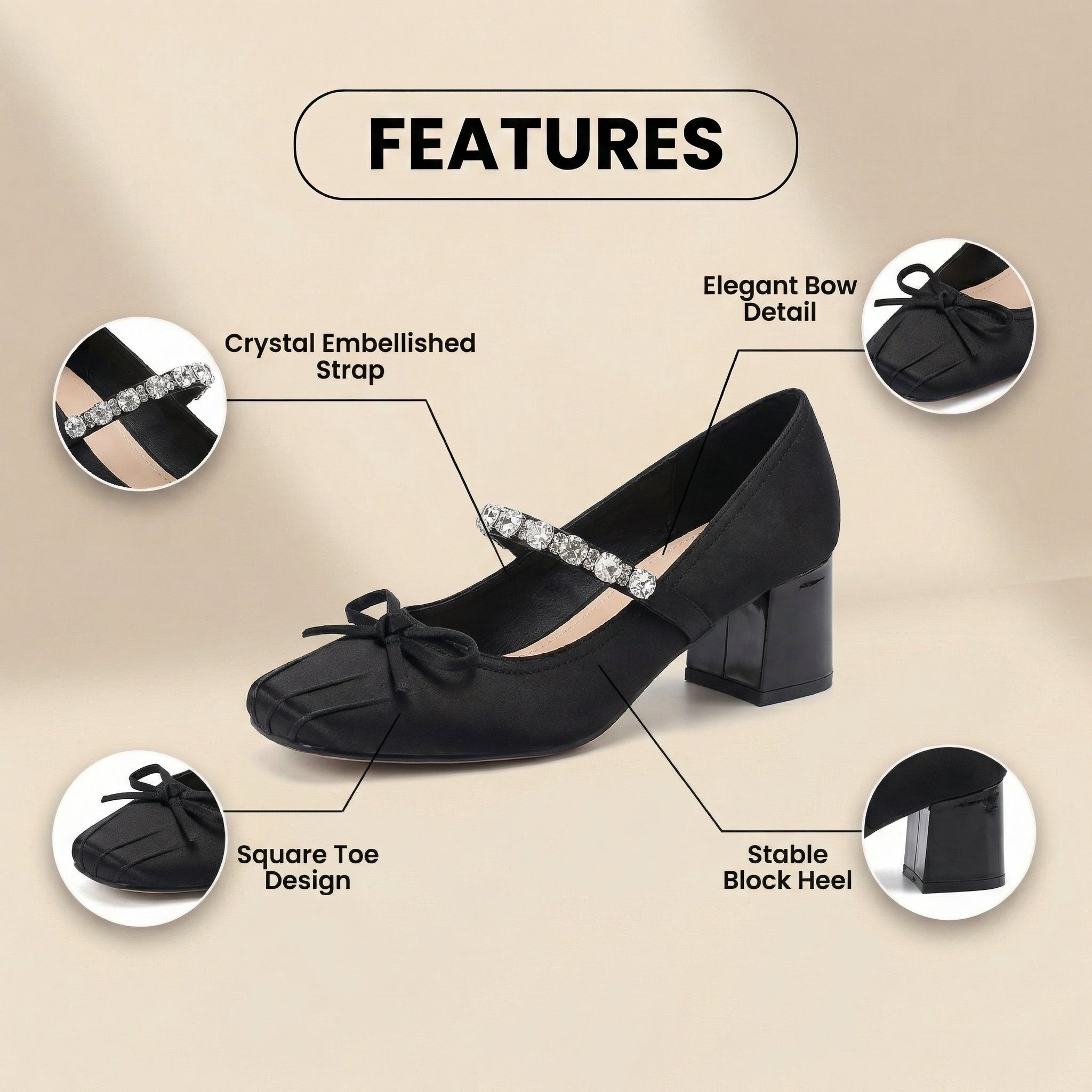 Klassische Orthopädische Absatzschuhe mit zeitlosem Stil