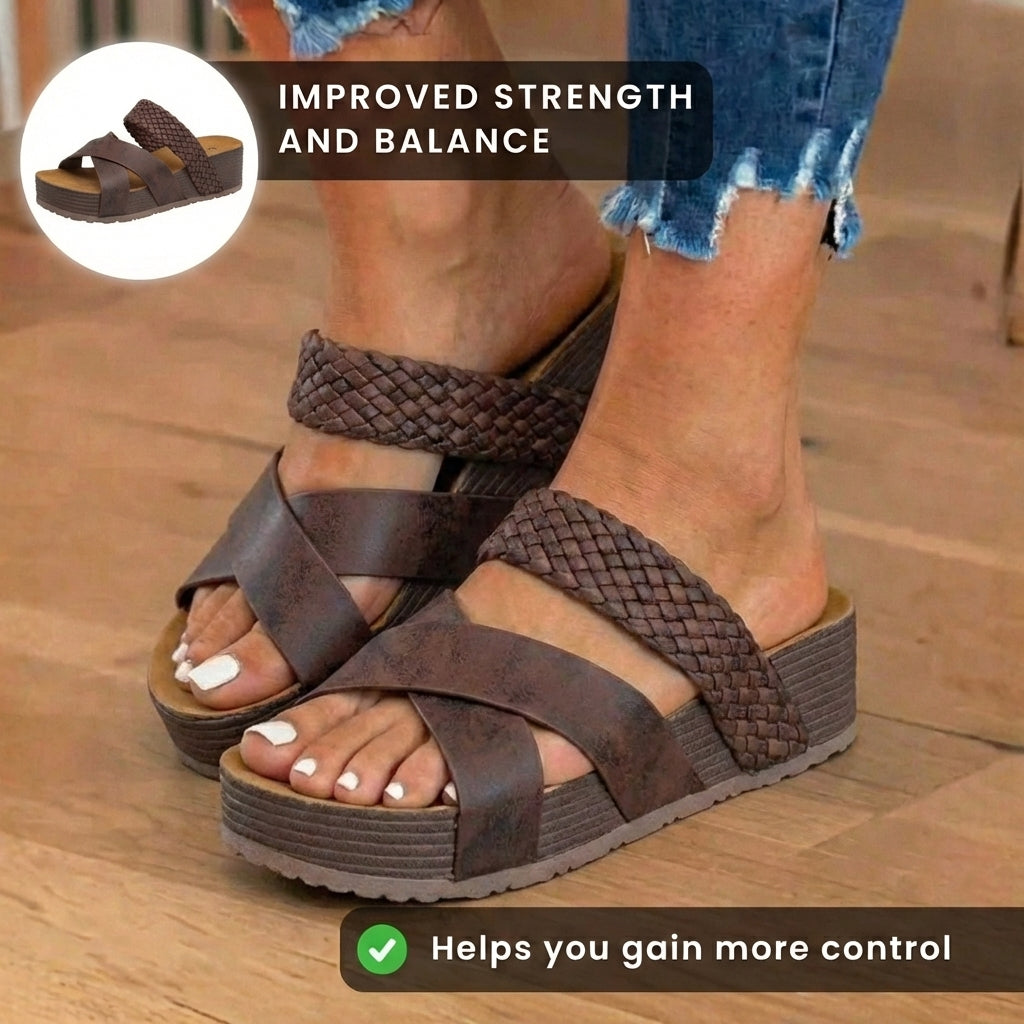 Vintage-inspirierte orthopädische Sandalen