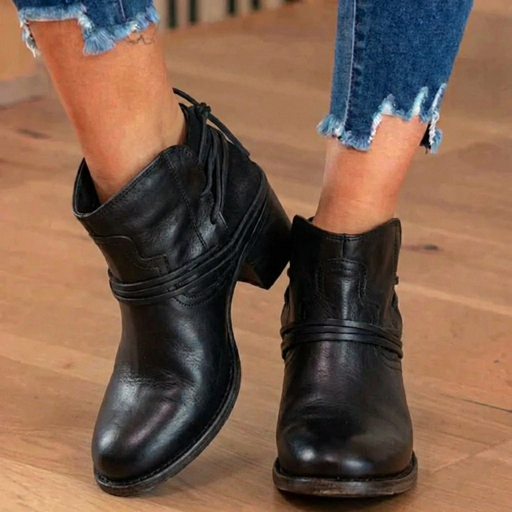 Orthopädische Lederstiefel - Vintage Wickel-Schnürer