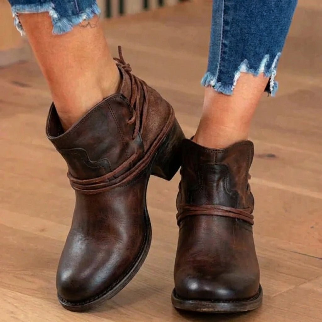 Orthopädische Lederstiefel - Vintage Wickel-Schnürer