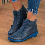 Orthopädische Leder-Schnürstiefel - Combat-Stil mit Seitlichem Reißverschluss