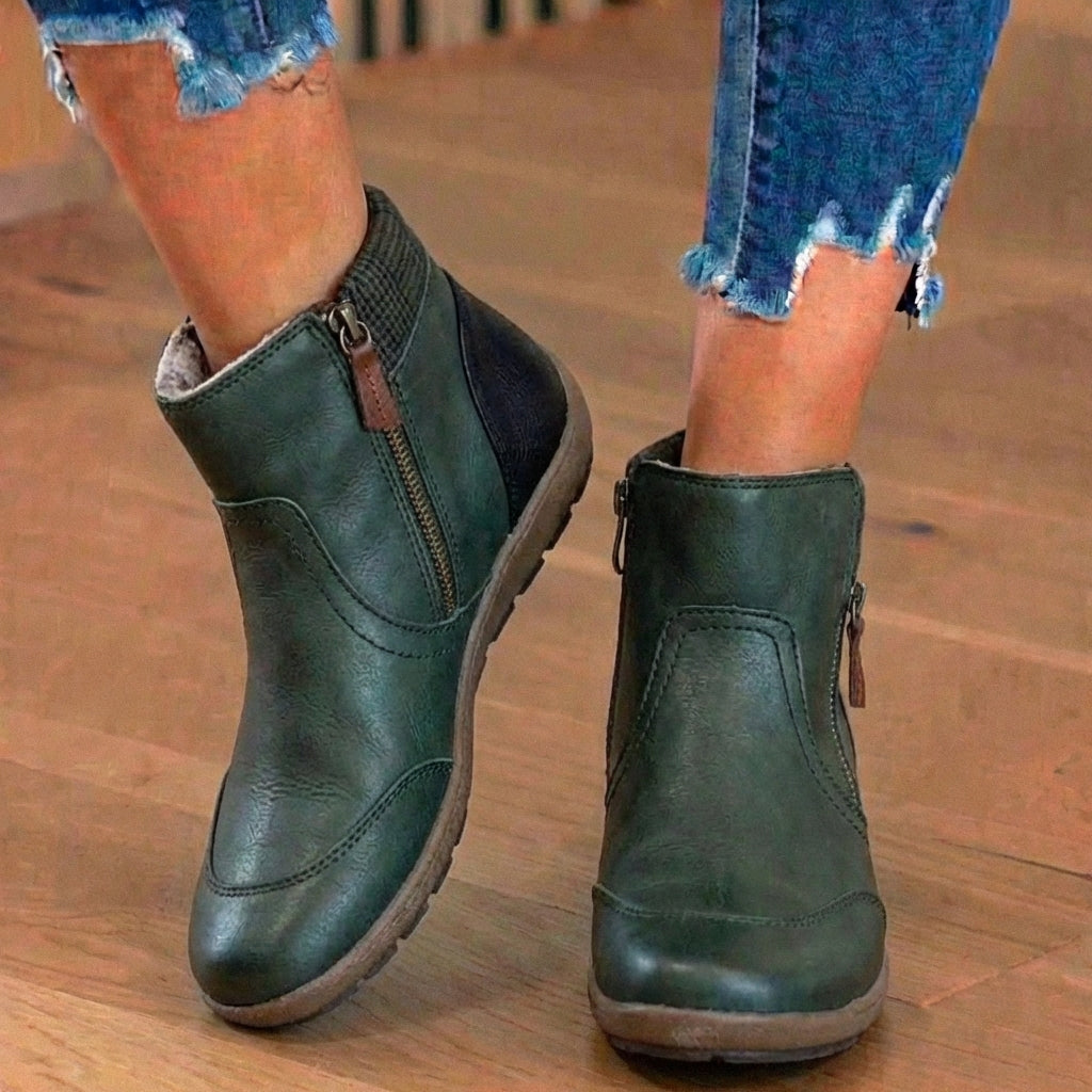 Orthopädische Lederstiefel - Doppelter Seitenschluss mit Komfortsohle