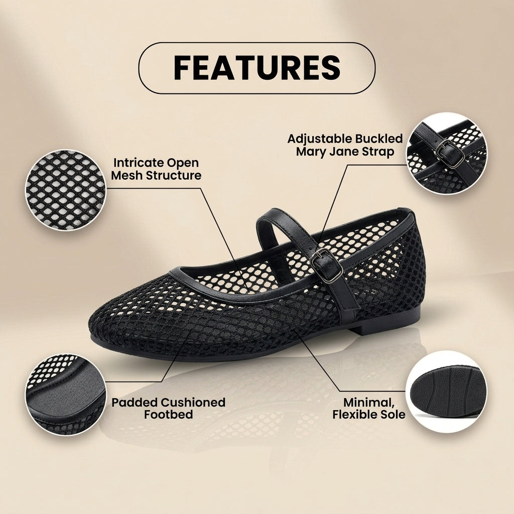 Von Vintage inspirierte orthopädische Ballerinas