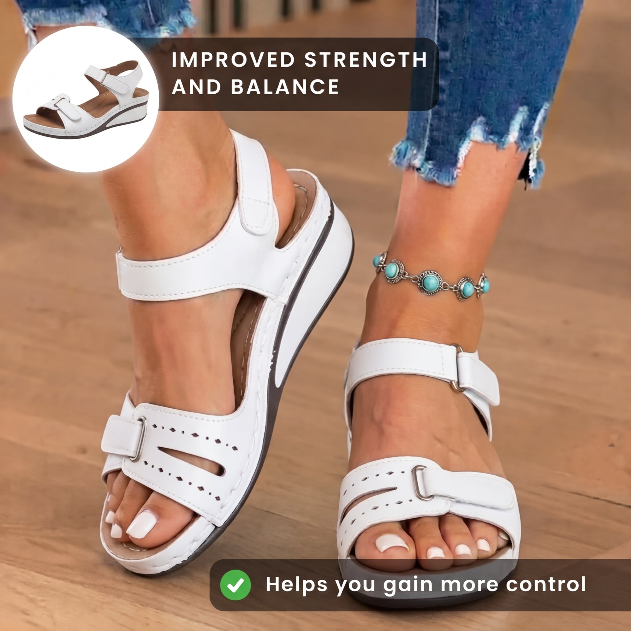 Vintage inspirierte orthopädische Sandalen