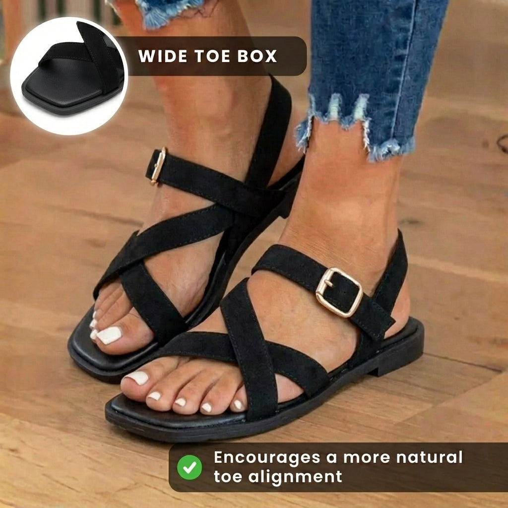 Vintage-inspirierte orthopädische Sandalen