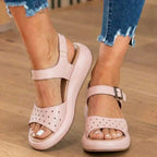Orthopädische perforierte Leder-Sandalen - Verstellbarer Knöchelriemen