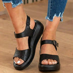 Orthopädische perforierte Leder-Sandalen - Verstellbarer Knöchelriemen